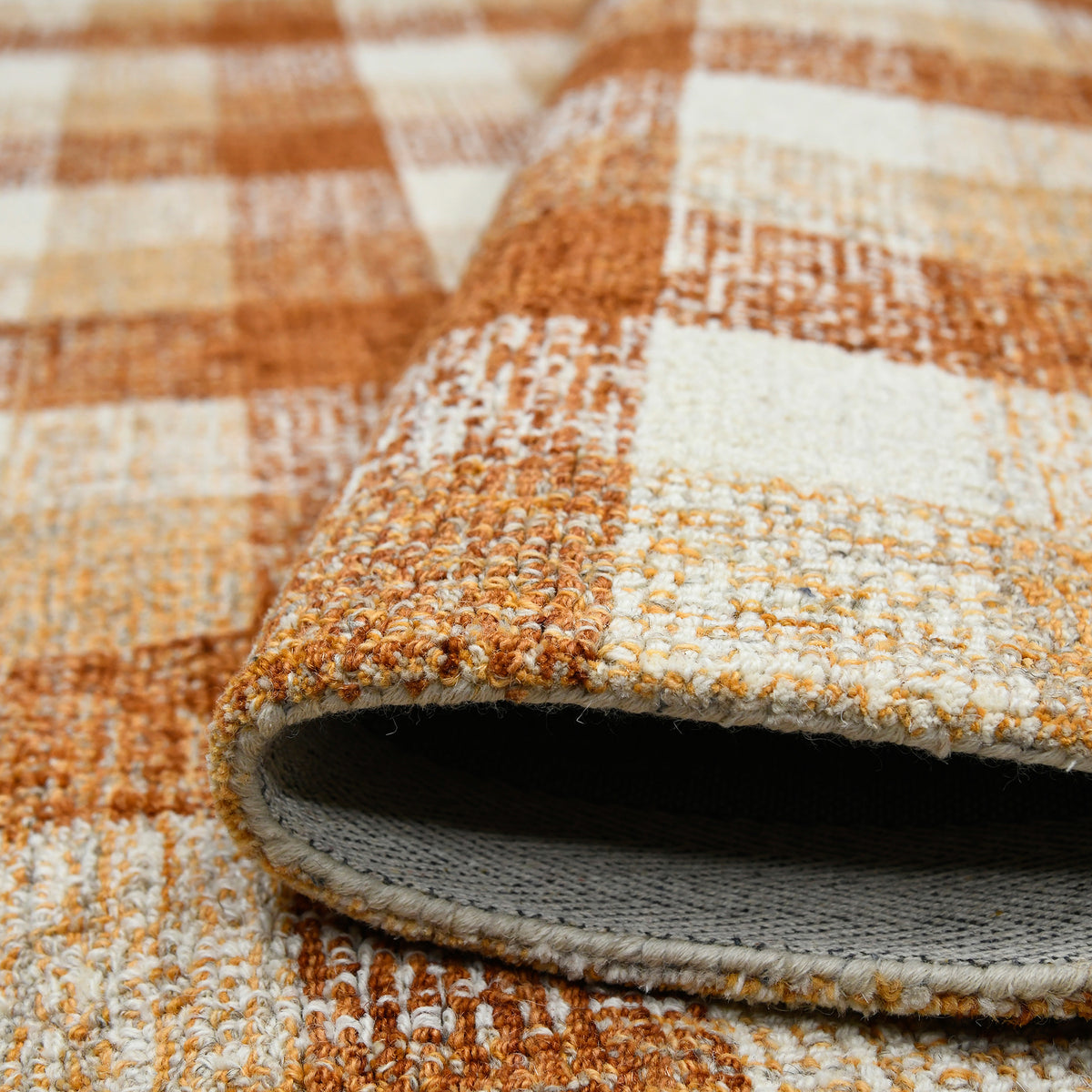 Amer Tartan TRA-10 Orange area rug - rolled view