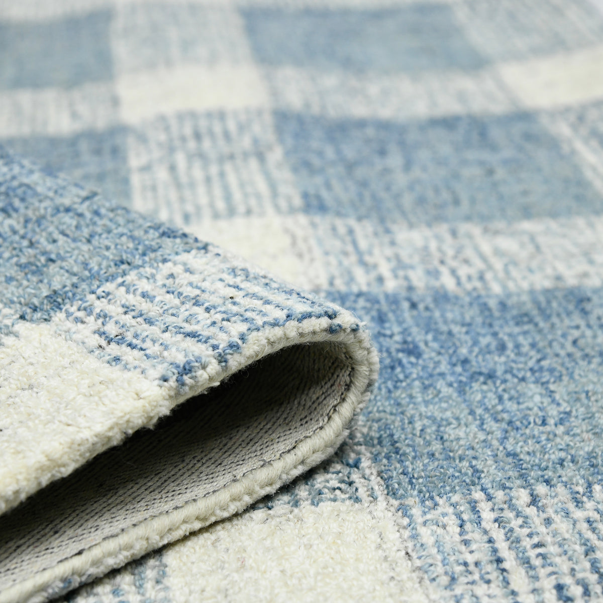 Amer Tartan TRA-11 Blue area rug - rolled view