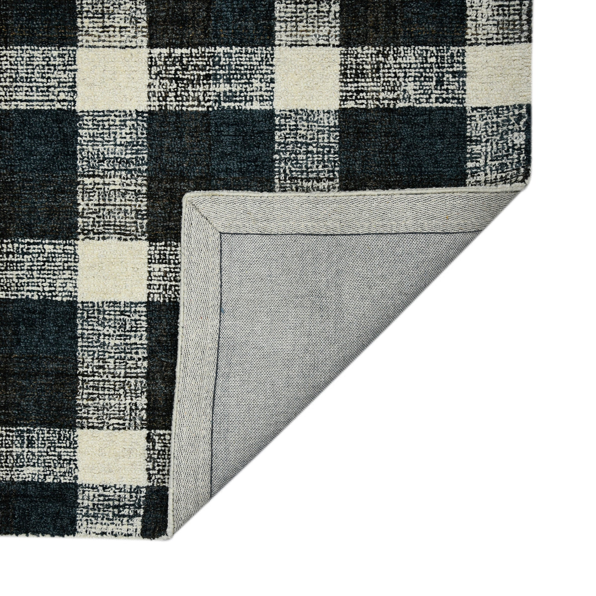 Amer Tartan TRA-6 Charcoal area rug - back view