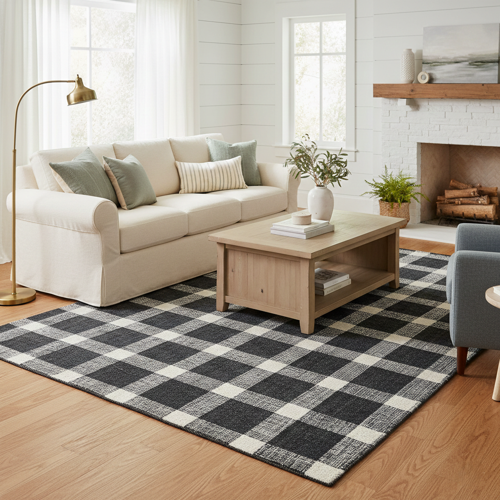 Amer Tartan TRA-6 Charcoal area rug - lifestyle view