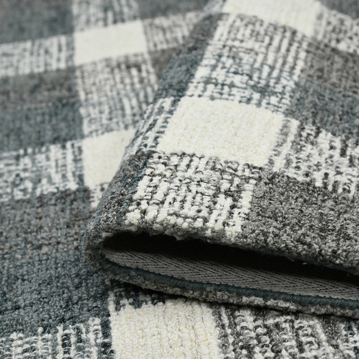 Amer Tartan TRA-8 Dark Gray area rug - rolled view