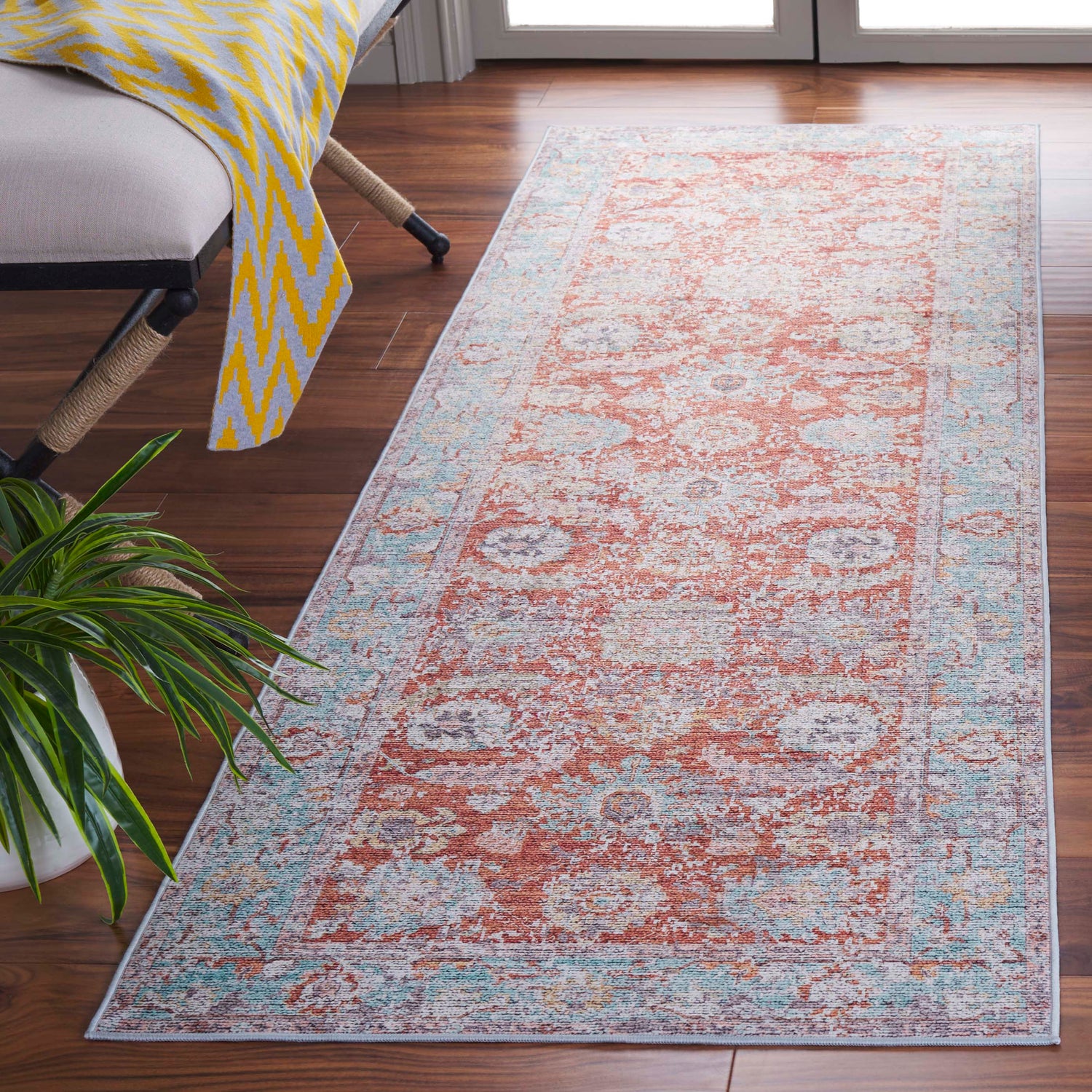 Safavieh Tucson Tsn908K Turquoise/Rust Rug.