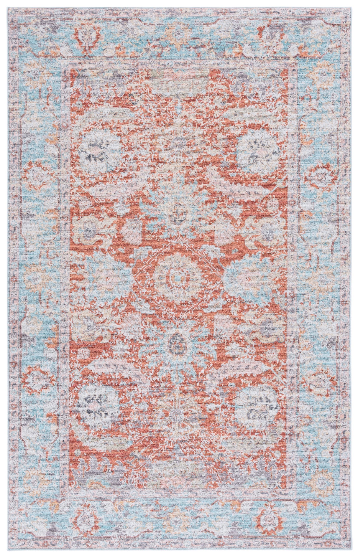 Safavieh Tucson Tsn908K Turquoise/Rust Rug.