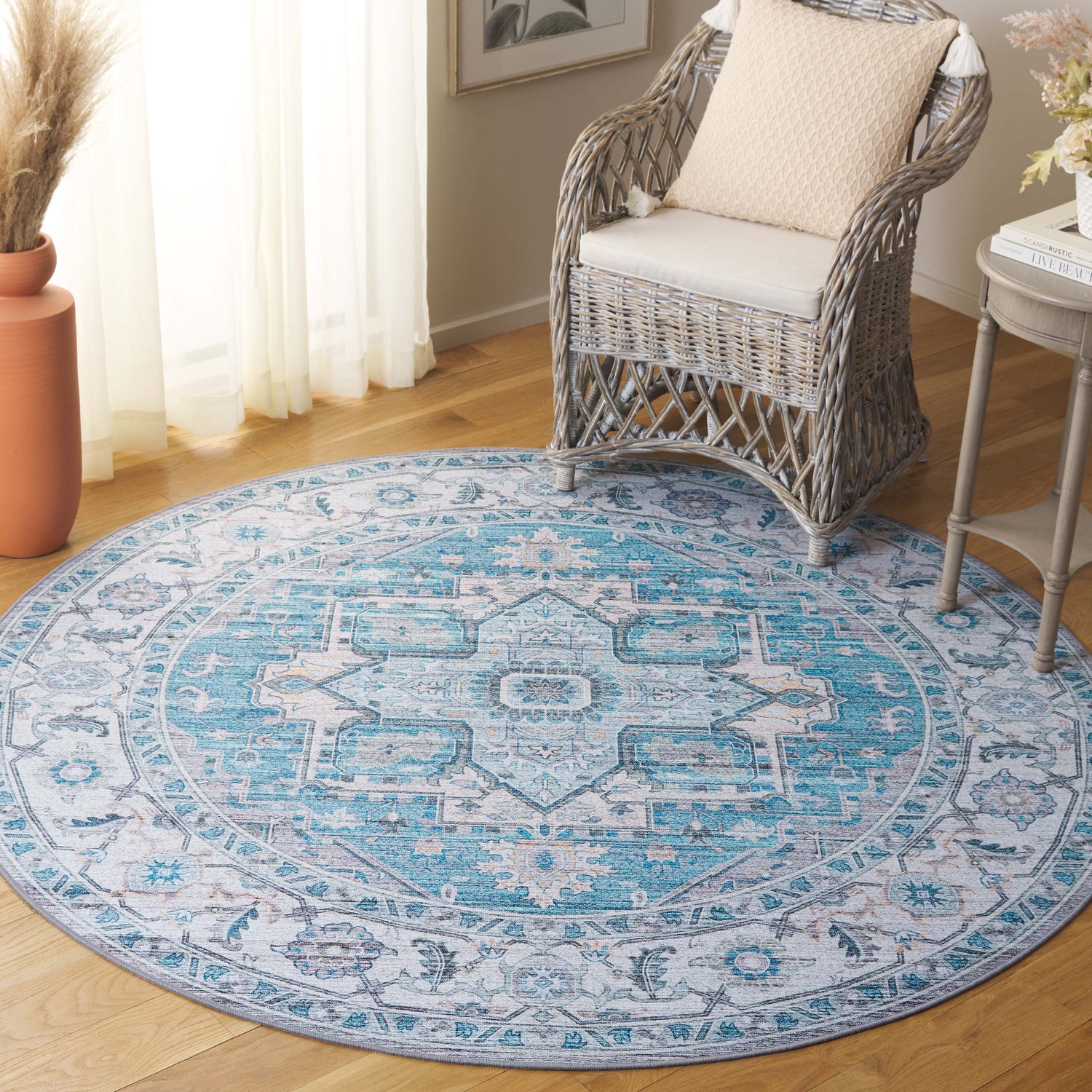 Safavieh Tucson Tsn913B Grey/Turquoise Rug.