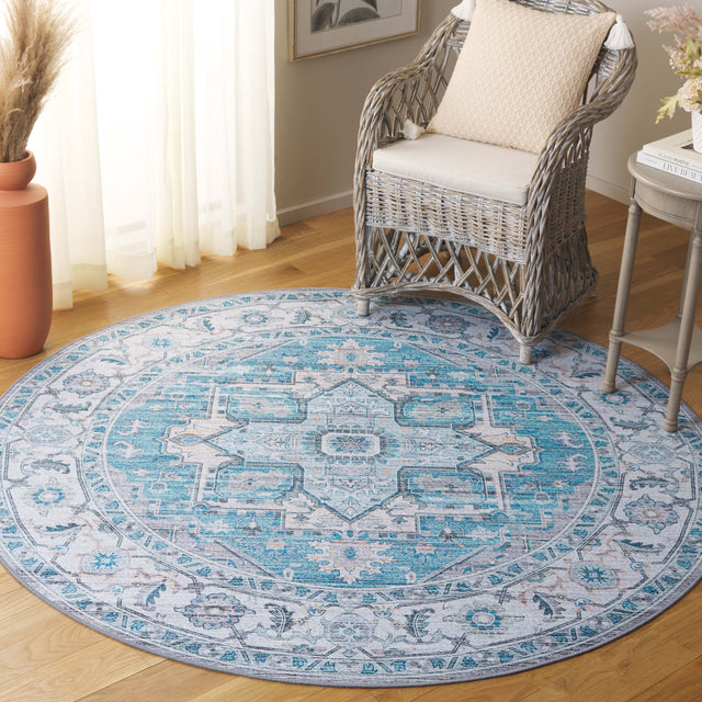 Safavieh Tucson Tsn913B Grey/Turquoise Rug.