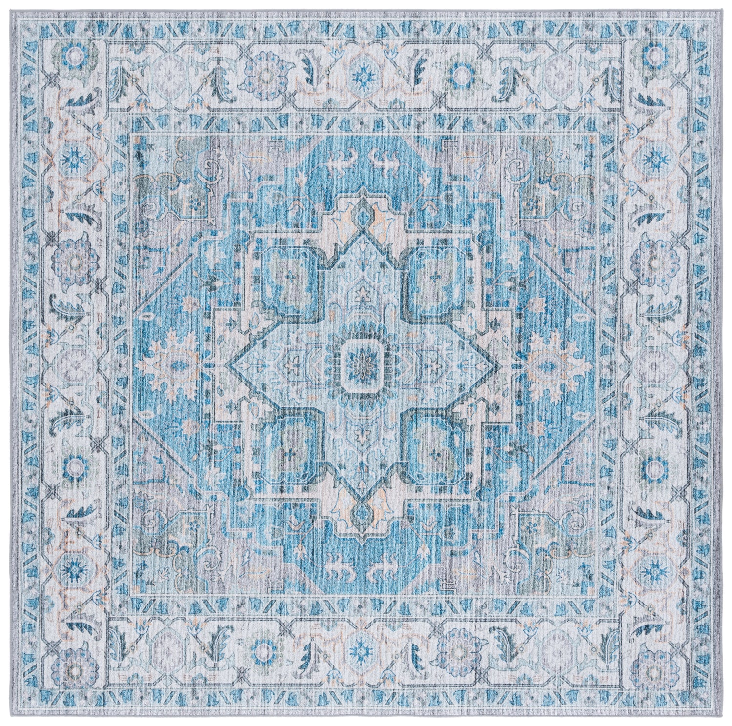Safavieh Tucson Tsn913B Grey/Turquoise Rug.