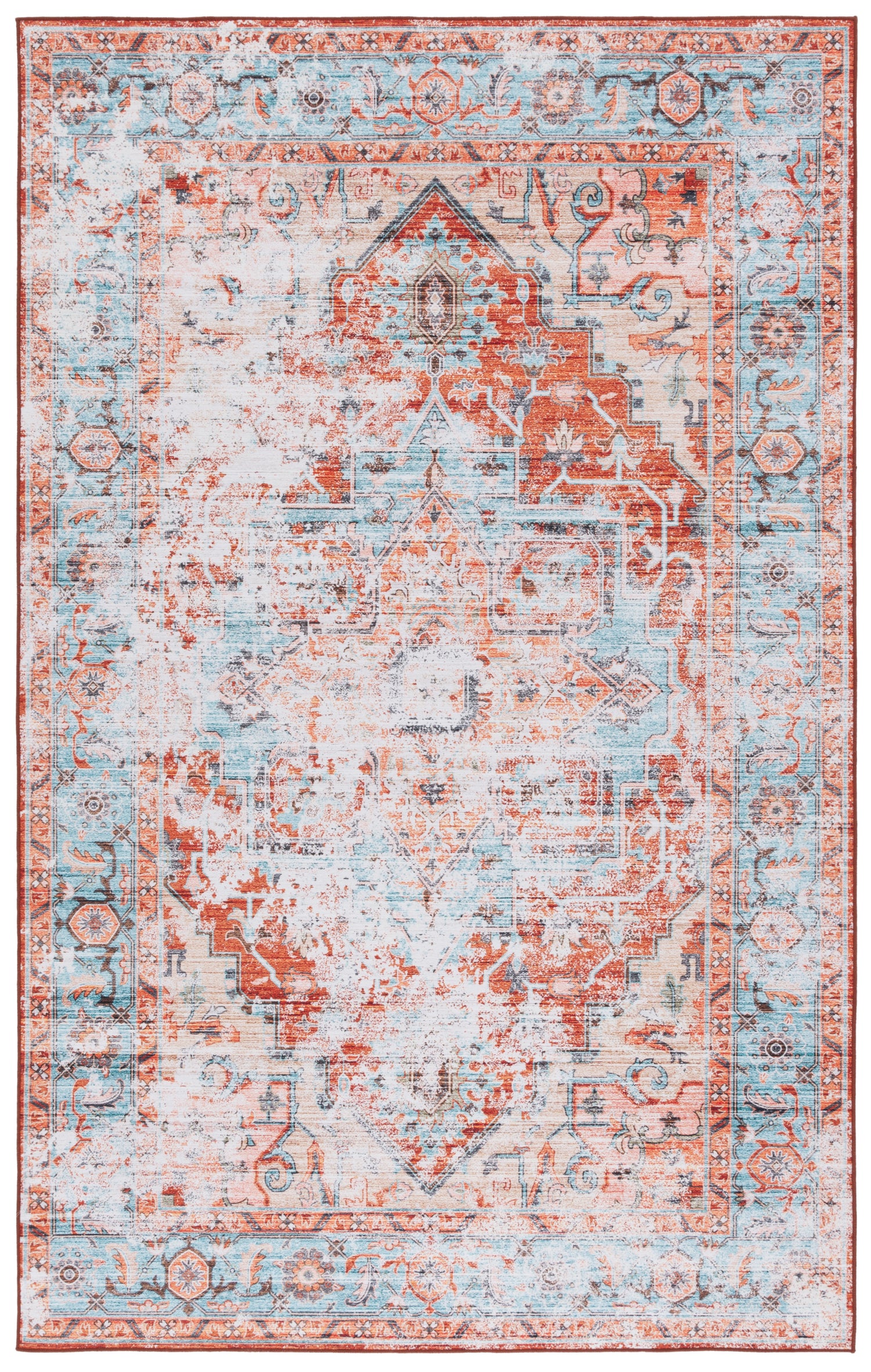 Safavieh Tucson Tsn928K Turquoise/Rust Rug.