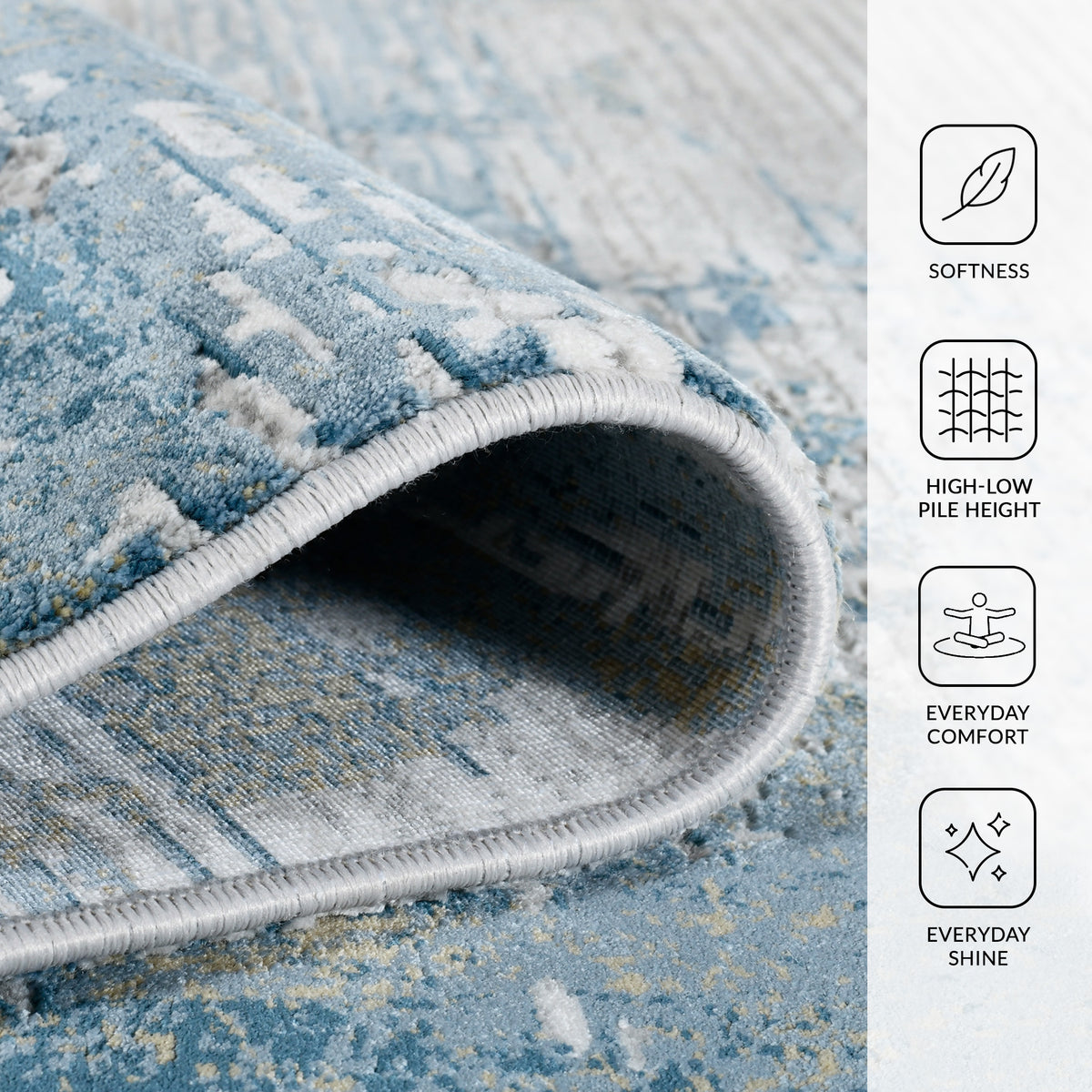 Amer Venice VEN-3 Ivory / Blue area rug - infographic view