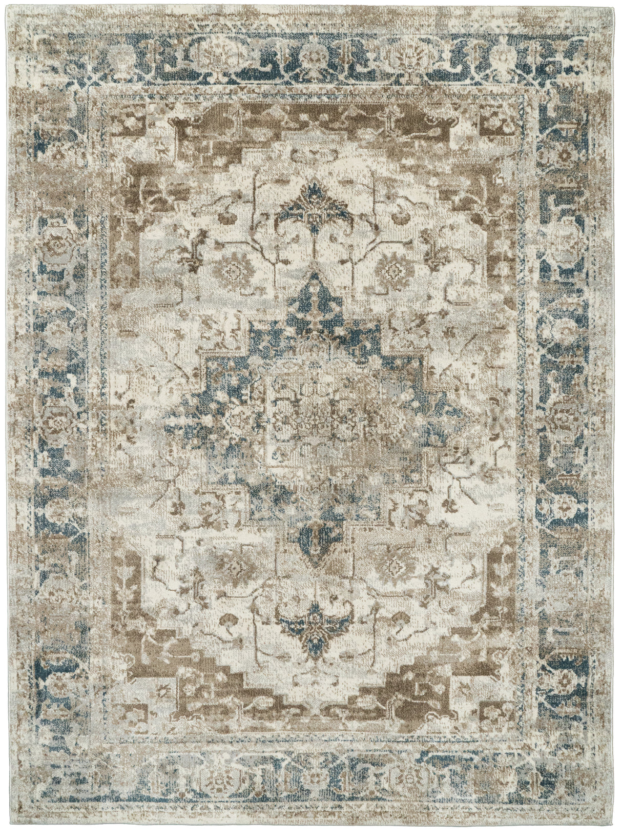 Dynamic Rugs Venedik 17778 Power Loomed Transitional Cream/Navy/Beige Rug