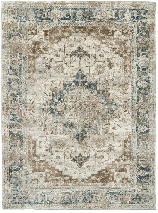 Dynamic Rugs Venedik 17778 Power Loomed Transitional Cream/Navy/Beige Rug