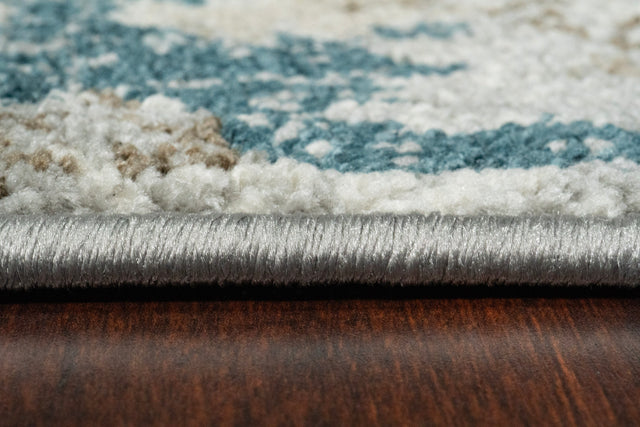 Dynamic Rugs Venedik 17784 Power Loomed Transitional Blue/Cream Rug