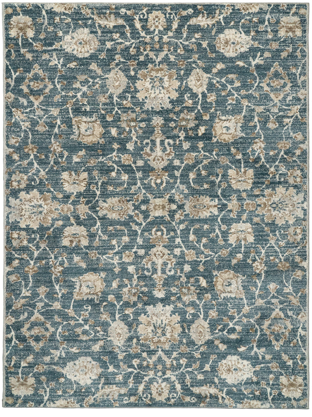 Dynamic Rugs Venedik 17784 Power Loomed Transitional Blue/Cream Rug