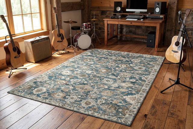 Dynamic Rugs Venedik 17785 Power Loomed Transitional Blue/Cream/Beige Rug