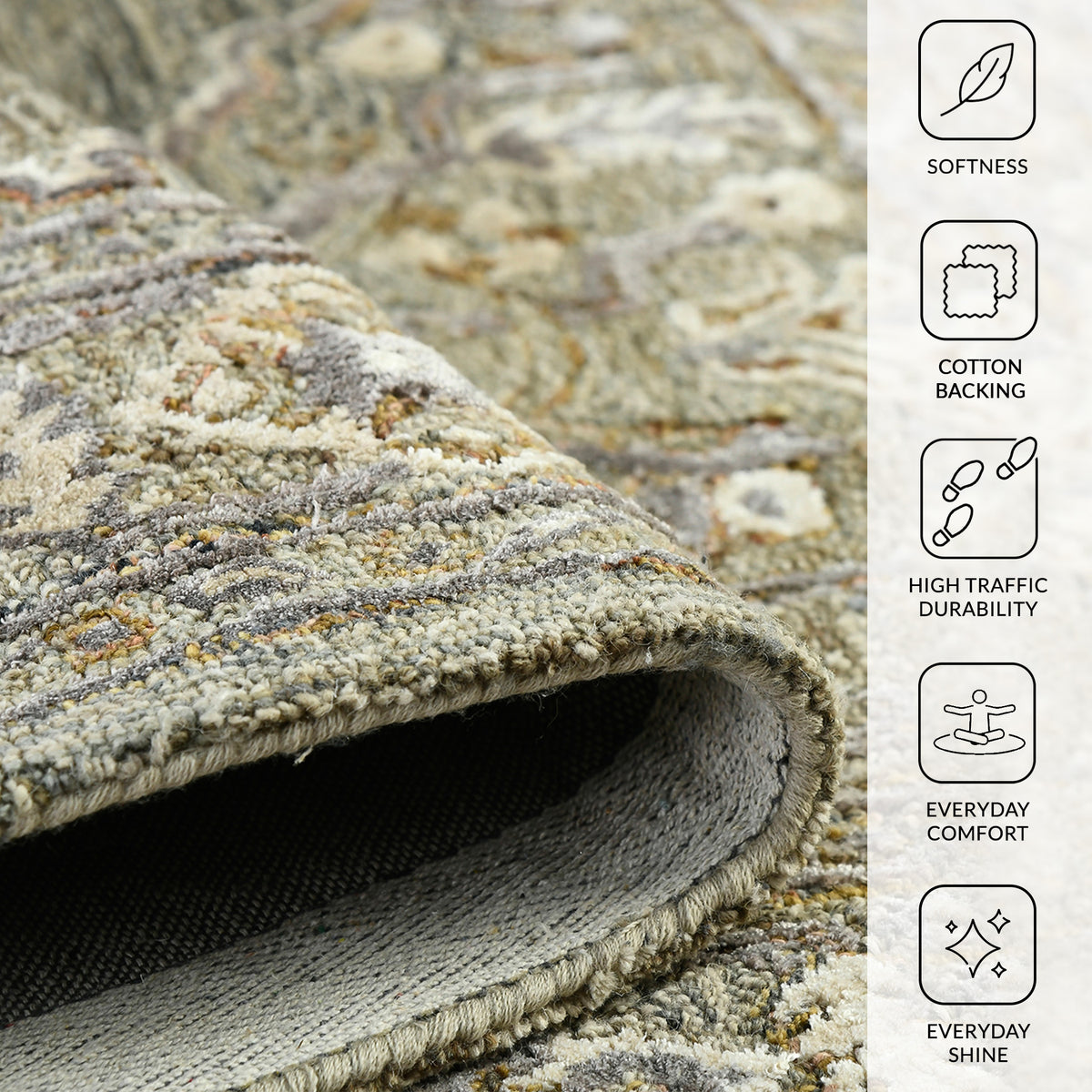 Amer Vestige VES-6 Denim / Gray area rug - infographic view