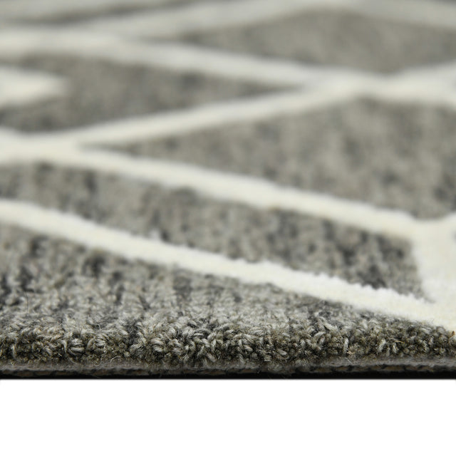 Amer Vista Neutral Geometric Hand-Hooked Khaki Area Rug