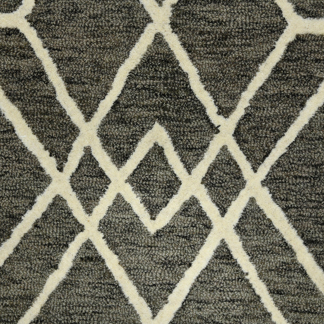 Amer Vista Neutral Geometric Hand-Hooked Khaki Area Rug