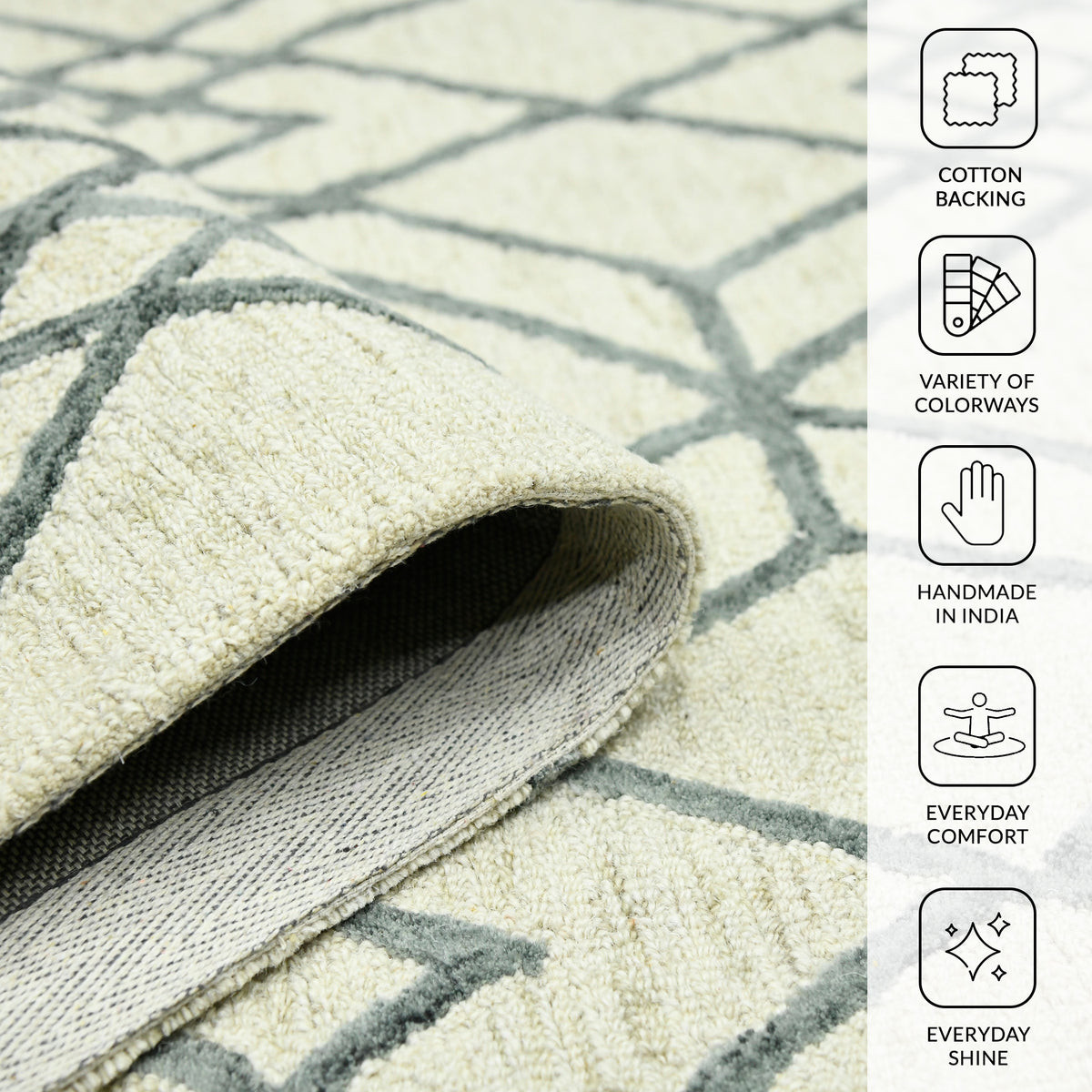 Amer Vista VIS-4 Ivory area rug - infographic view