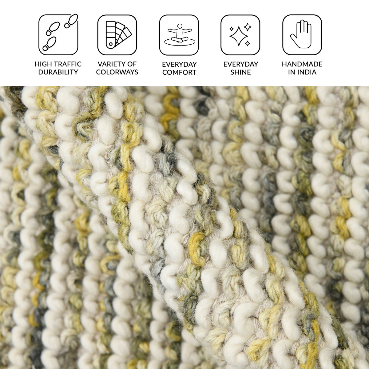 Amer Vivid VIV-4 Gold area rug - infographic view