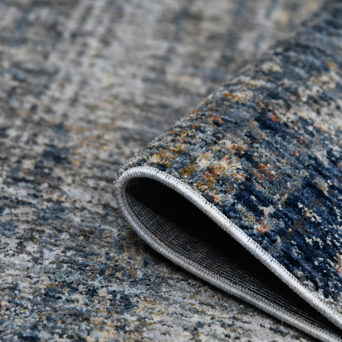 Amer Vermont VRM-2 Gray / Orange area rug - rolled view