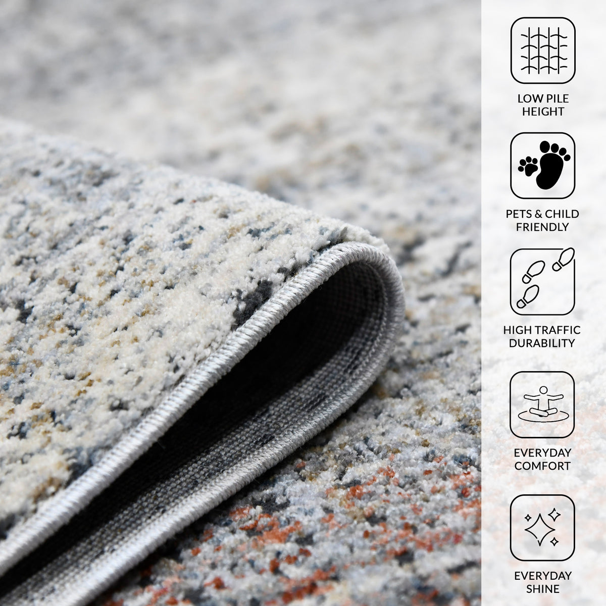 Amer Vermont VRM-4 Gray area rug - infographic view