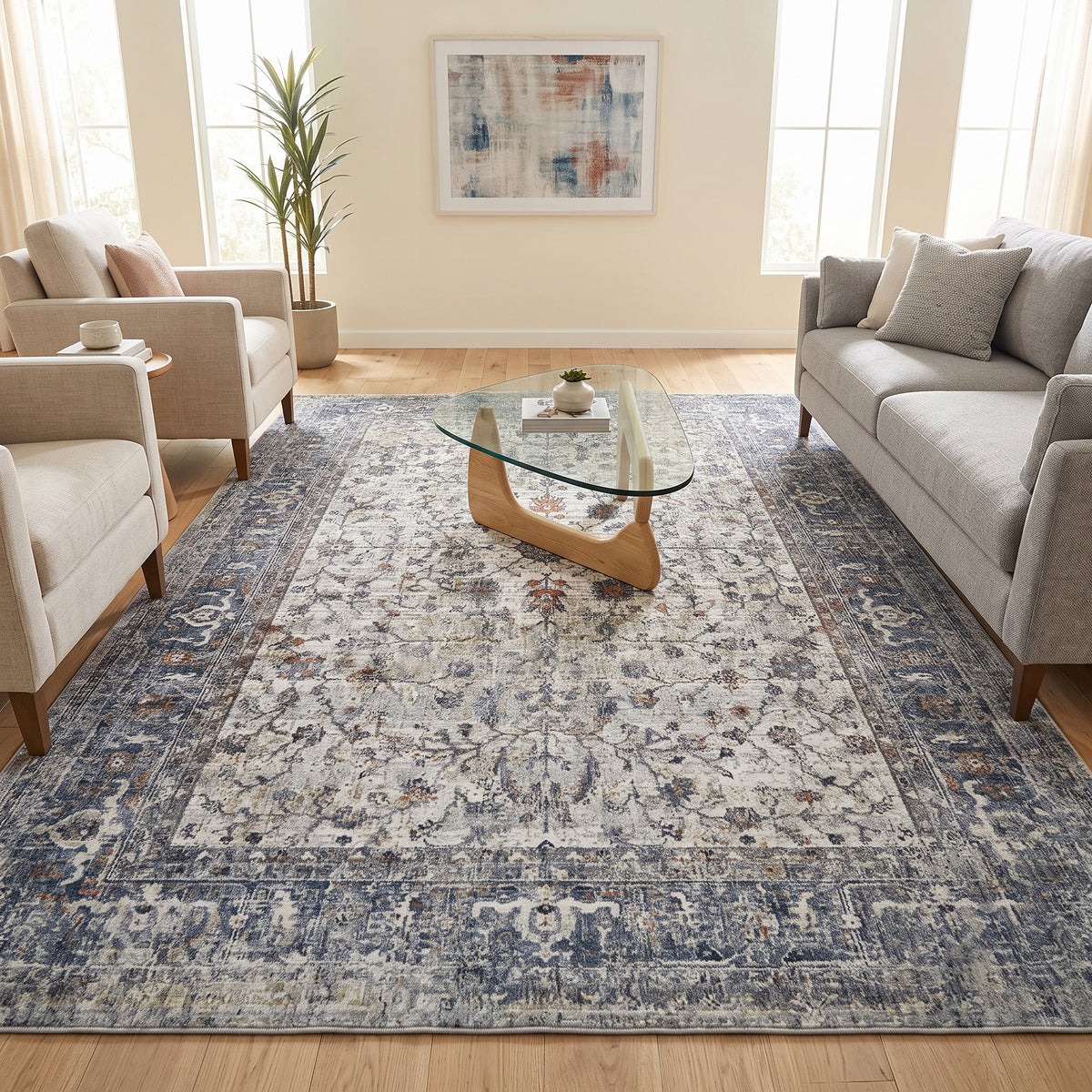 Amer Vermont VRM-6 Ivory / Gray area rug - lifestyle view