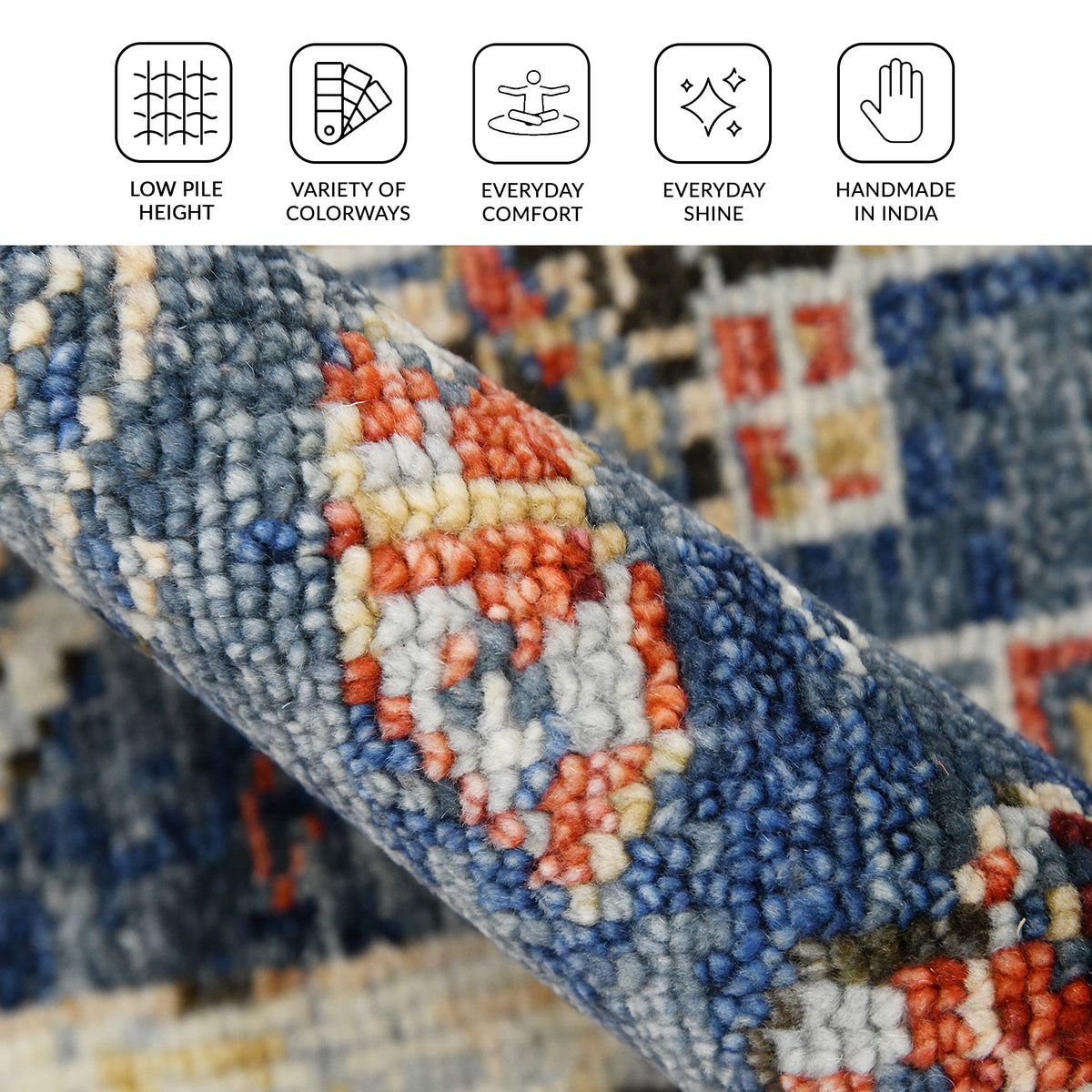 Amer Willow WIL-5 Navy area rug - infographic view