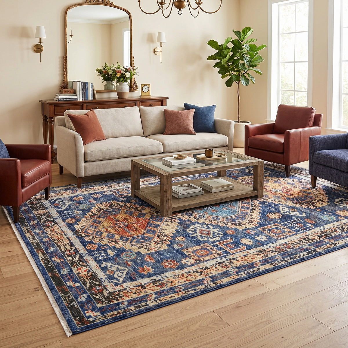 Amer Willow WIL-5 Navy area rug - lifestyle view