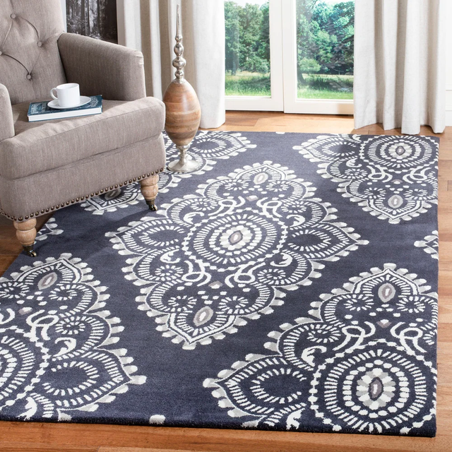 Safavieh Wyndham Wyd372C Dark Grey/Ivory Rug.
