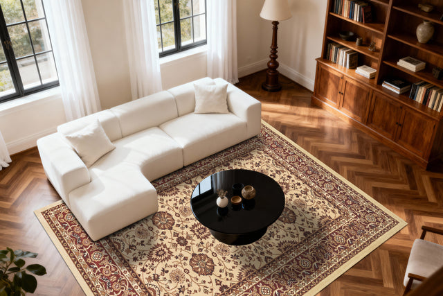 Dynamic Rugs Yazd 2803 Cream / Red Rugs - room scene