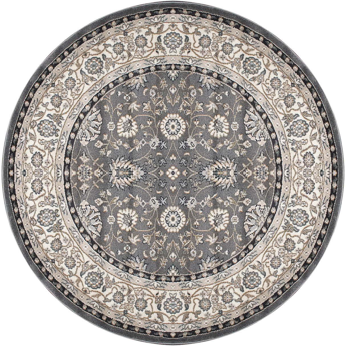 Dynamic Rugs Yazd 2803 Power Loomed Traditional Grey/Ivory Rug