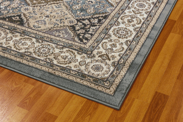 Dynamic Rugs Yazd 8471 Blue / Ivory Rugs - corner detail