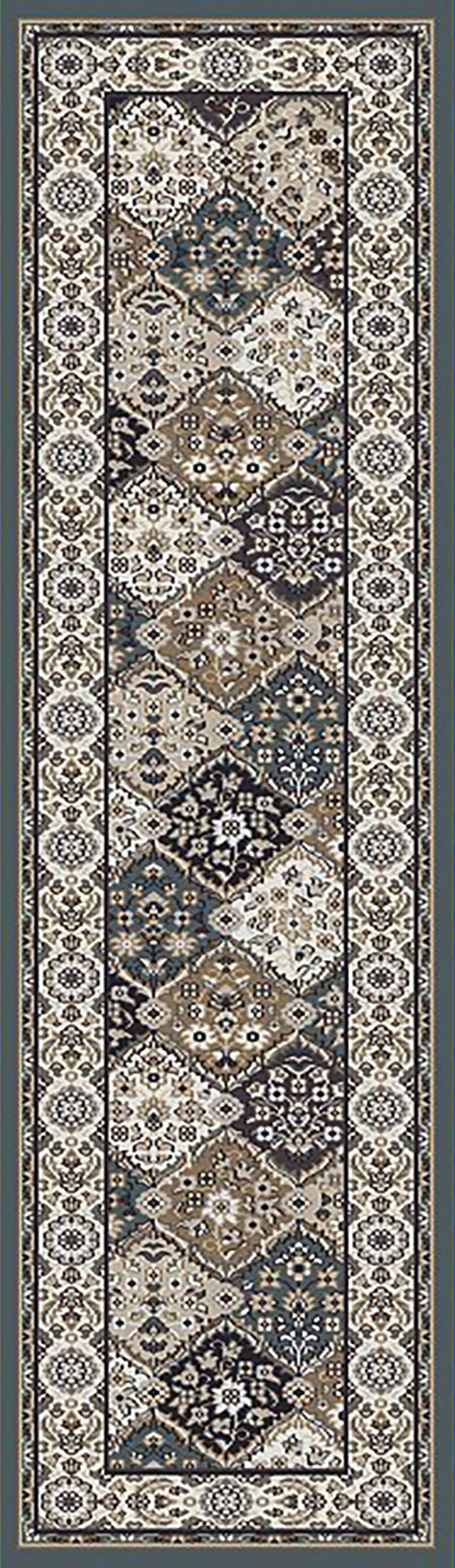 Dynamic Rugs Yazd 8471 Blue / Ivory Rugs - runner view