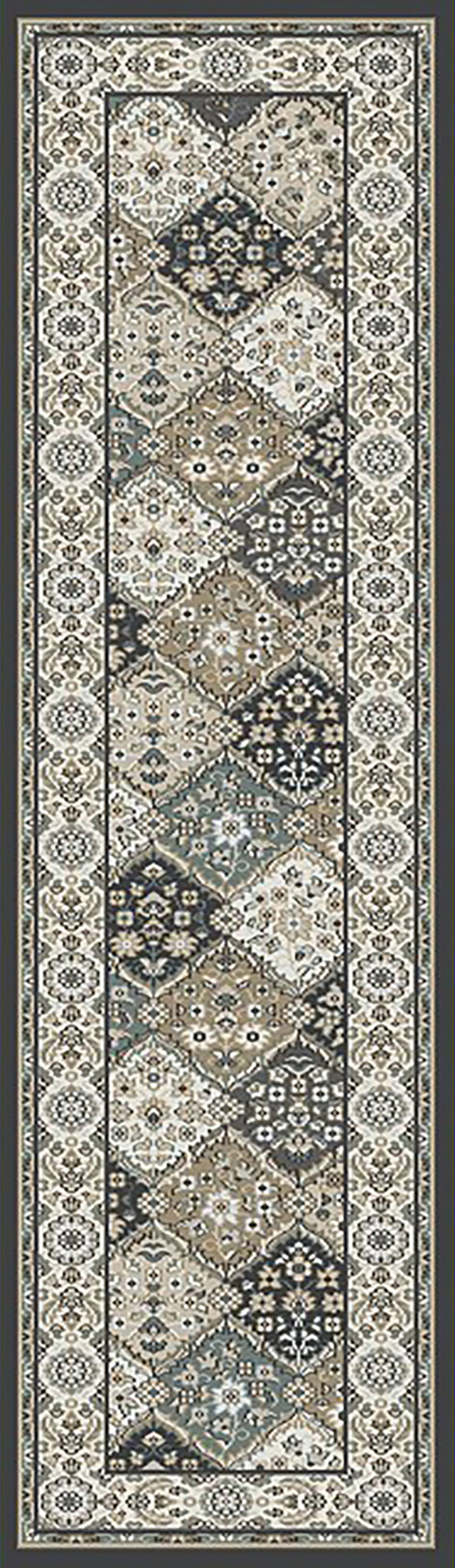 Dynamic Rugs Yazd 8471 Grey / Ivory Rugs - runner view