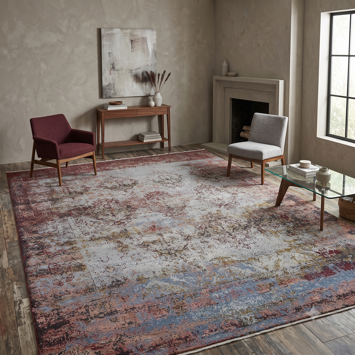 Amer Zenith ZEN-68 Silver Sand area rug - lifestyle view