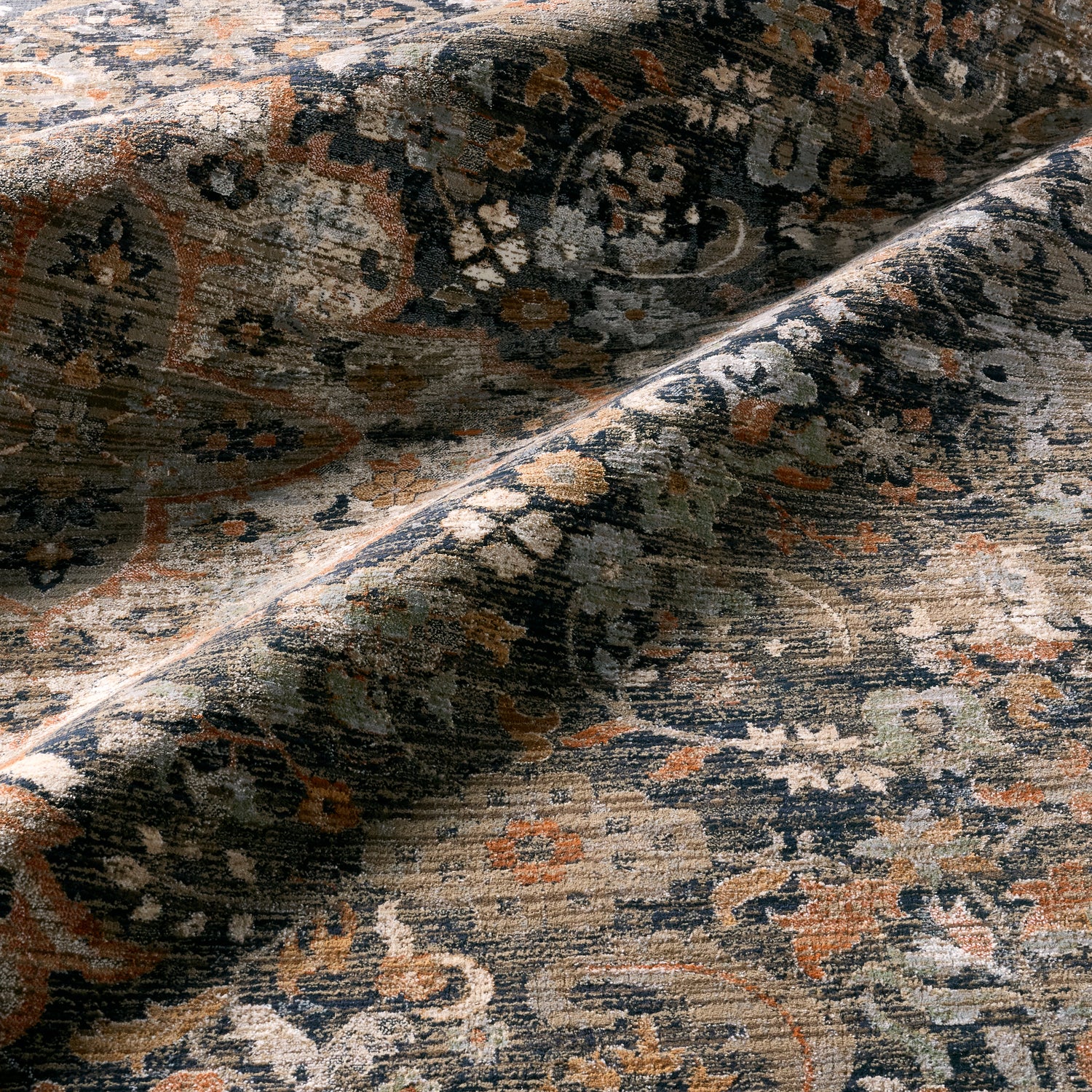 Jaipur Label J Amena ZFA09 Medallion Dark Navy and Taupe Rug