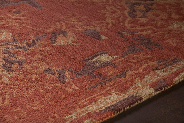 Chandra Zyana Zya43901 Rust / Brown / Gold Rug - side detail
