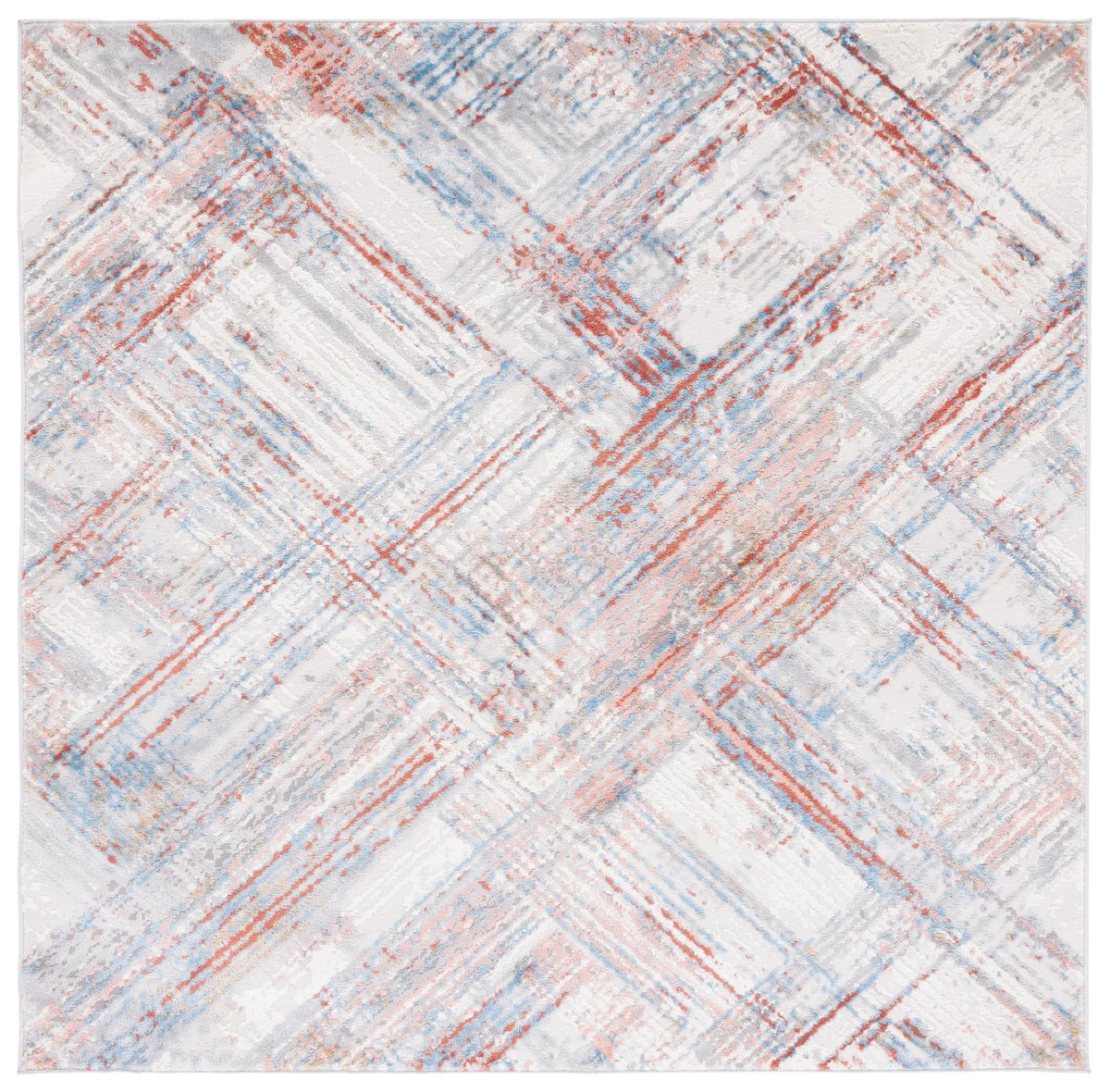Safavieh Shivan 100 6'-7" x 6'-7" Rug in Ivory / Rust