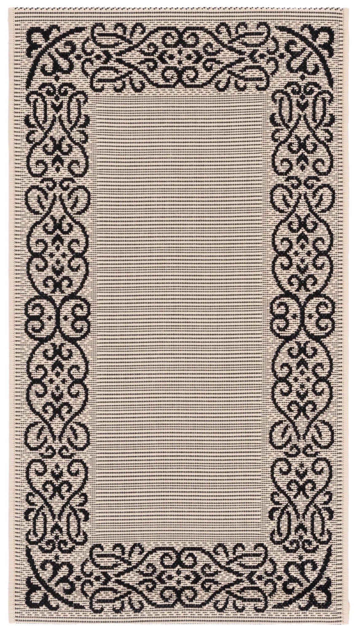 Safavieh Courtyard 2'-0" x 3'-7" Rug in Sand / Black