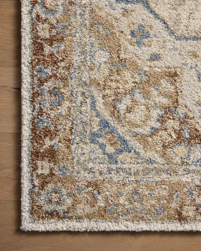 Loloi Tamryn Tam-04 Natural/Multi Rug - corner on wood