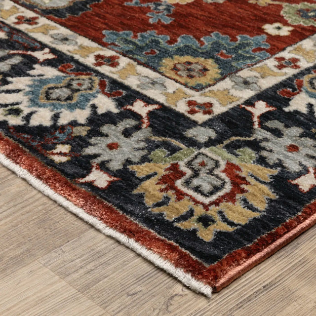 Oriental Weavers Sphinx ELIANA ELI12 Red Floral Rugs - corner detail