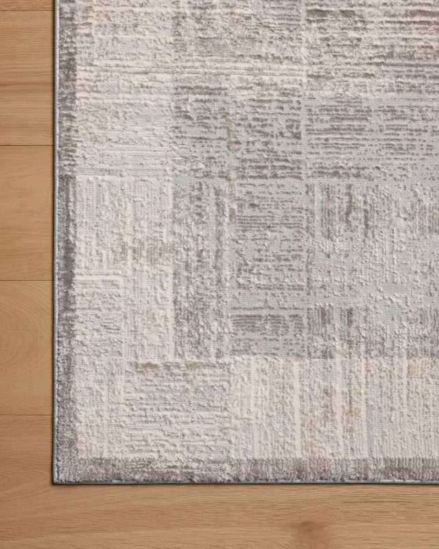 Loloi Hollis HOL-04 Smoke / Mist Rug - corner on wood
