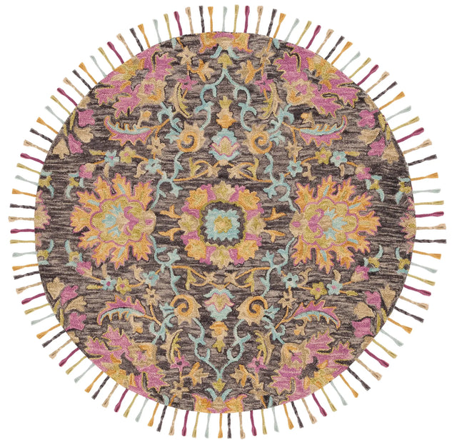 Safavieh Blossom 6'-0" x 6'-0" Rug in Charcoal / Multi