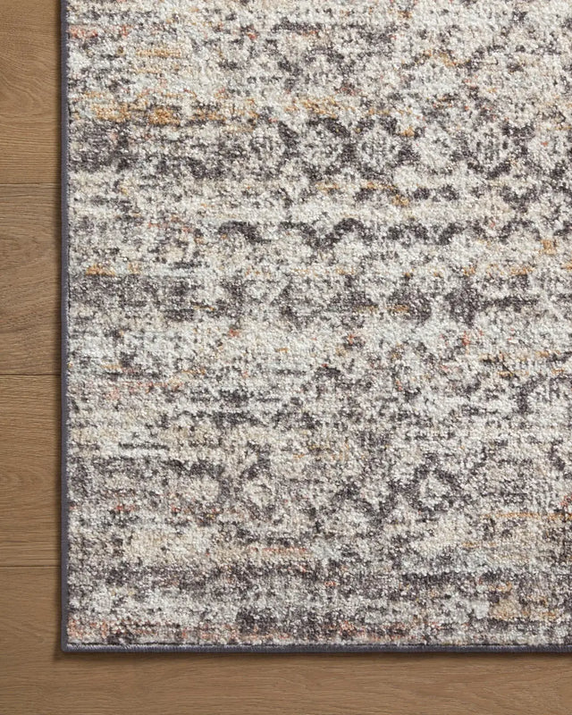 Loloi Monroe Mon-03 Grey/Multi Rug - corner on wood