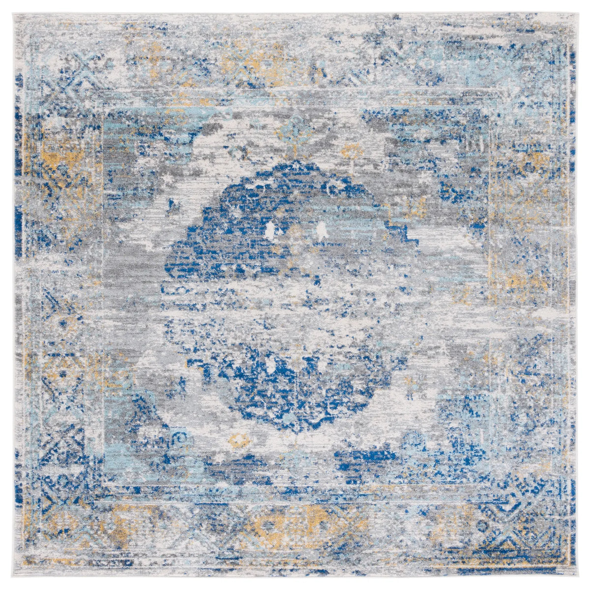 Safavieh Madison 6'-7" x 6'-7" Rug in Light Grey / Blue