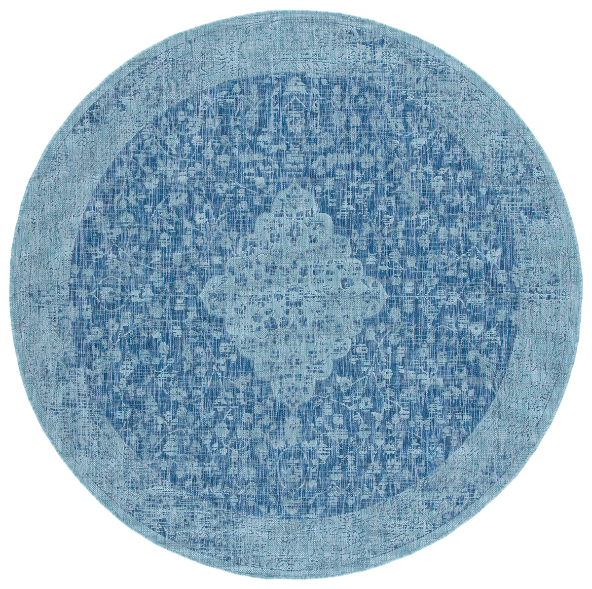 Safavieh Courtyard 6'-7" x 6'-7" Rug in Navy / Aqua