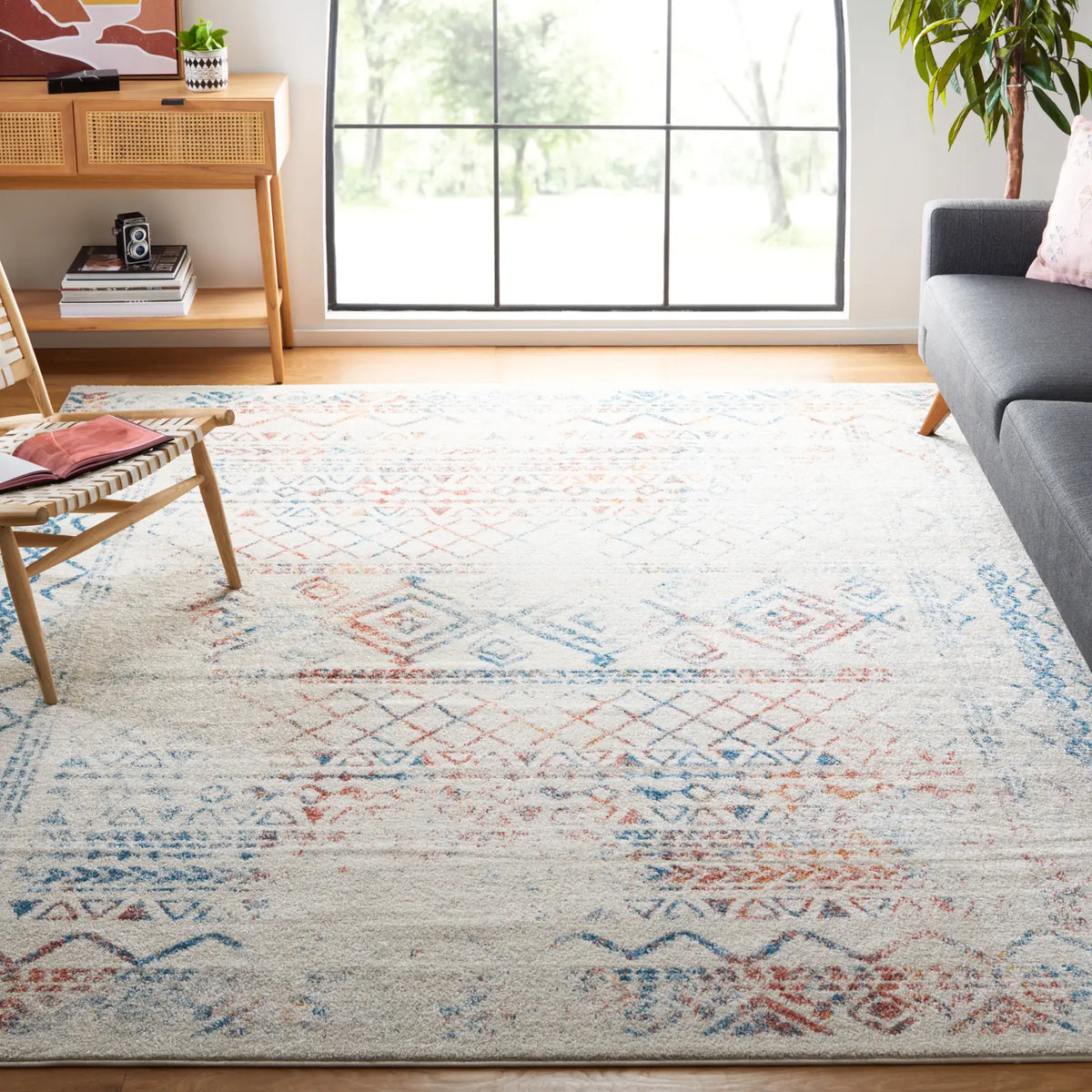 Safavieh Tulum 10'-0" x 13'-0" Rug in Ivory / Turquoise