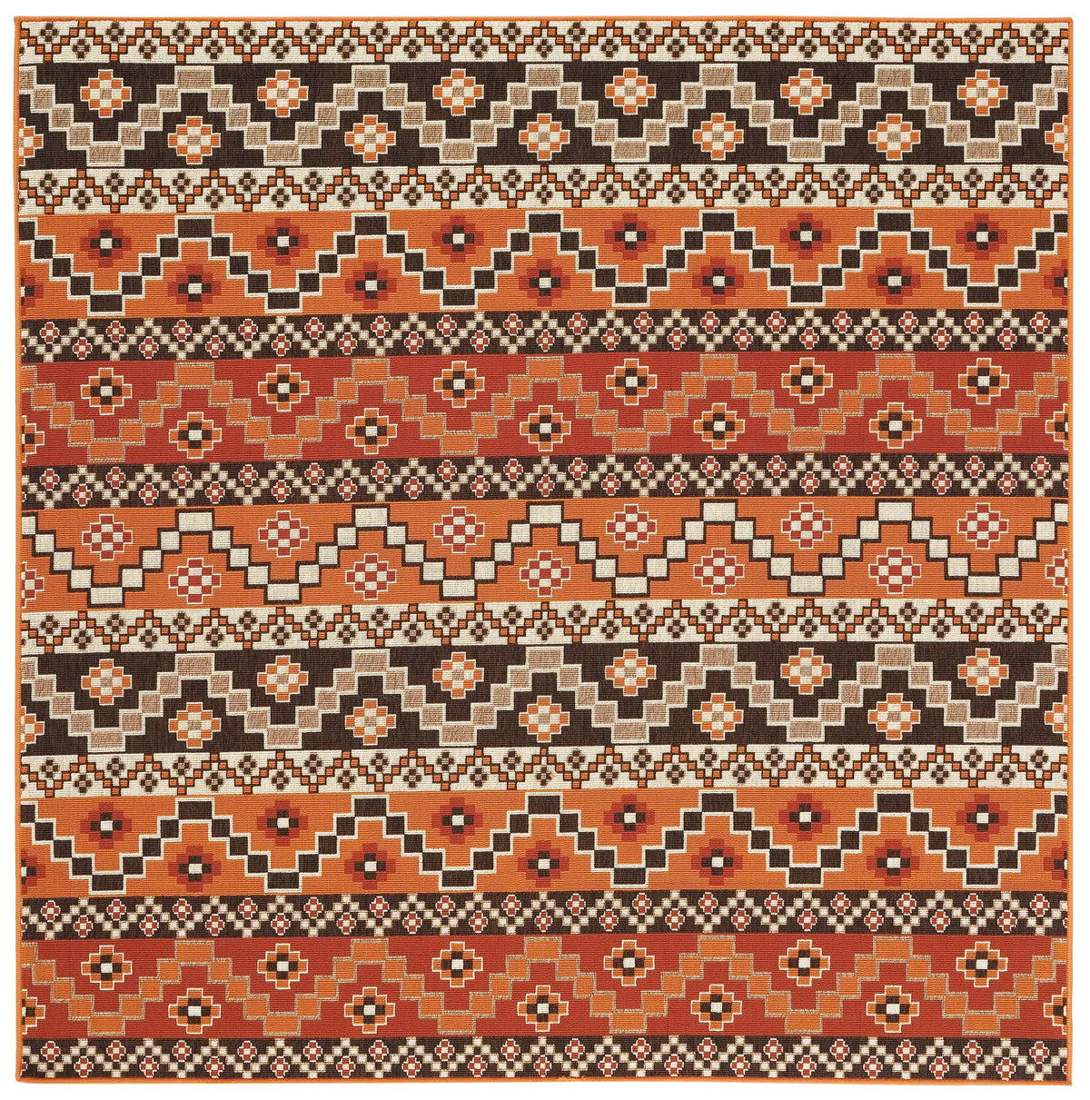 Safavieh Veranda 6'-7" x 6'-7" Rug in Red / Chocolate
