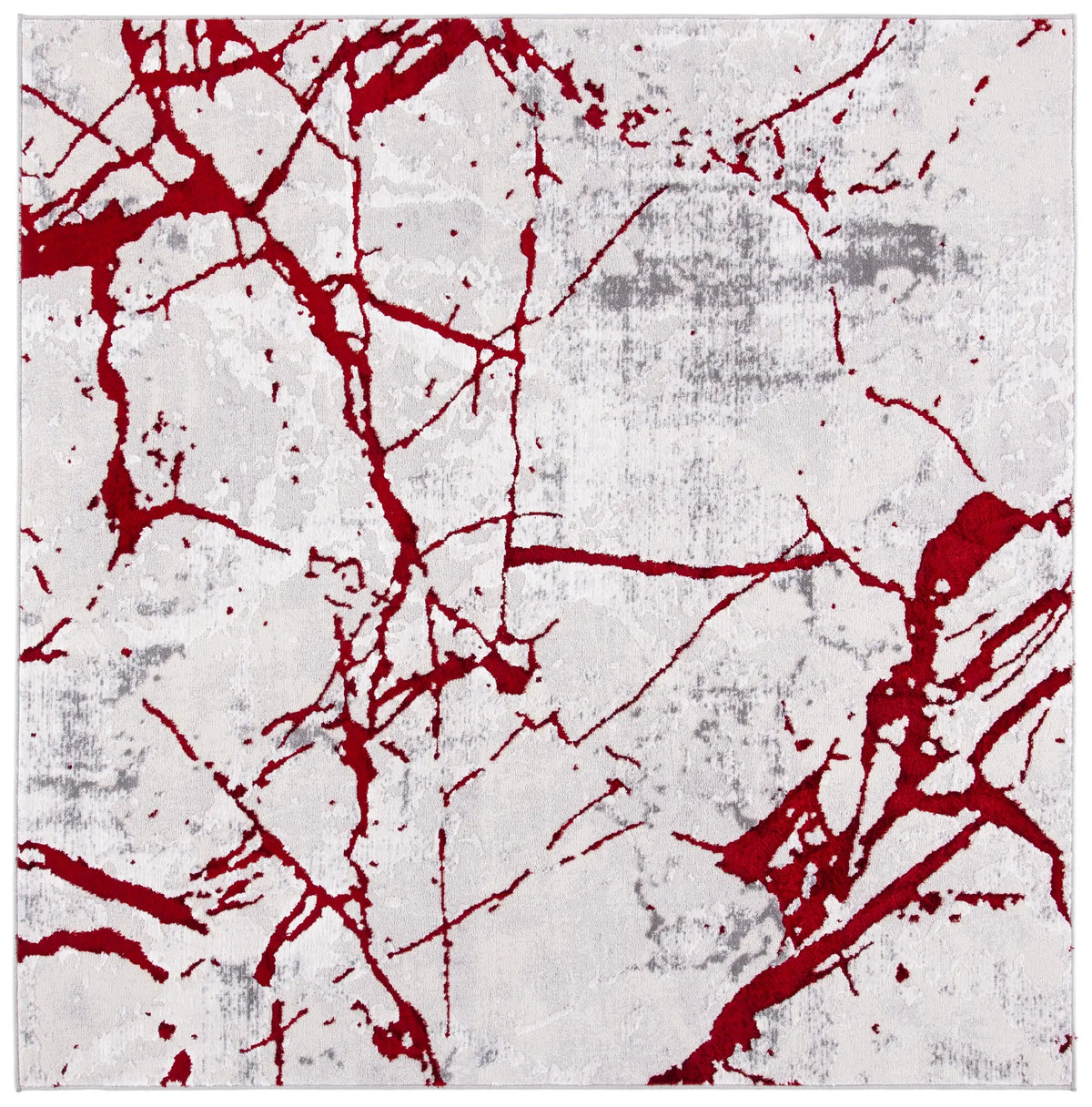 Safavieh Amelia 6'-7" x 6'-7" Rug in Grey / Red