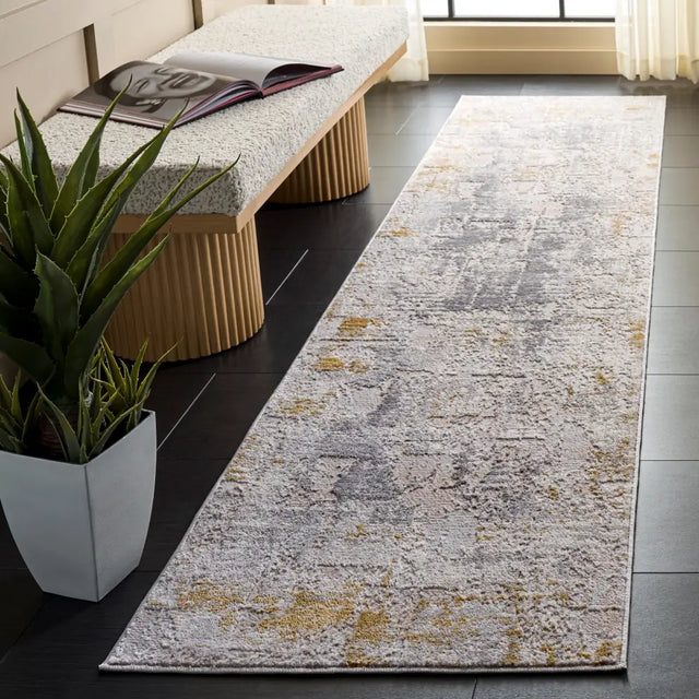 Safavieh Palma 2'-2" x 9'-0" Rug in Grey / Gold