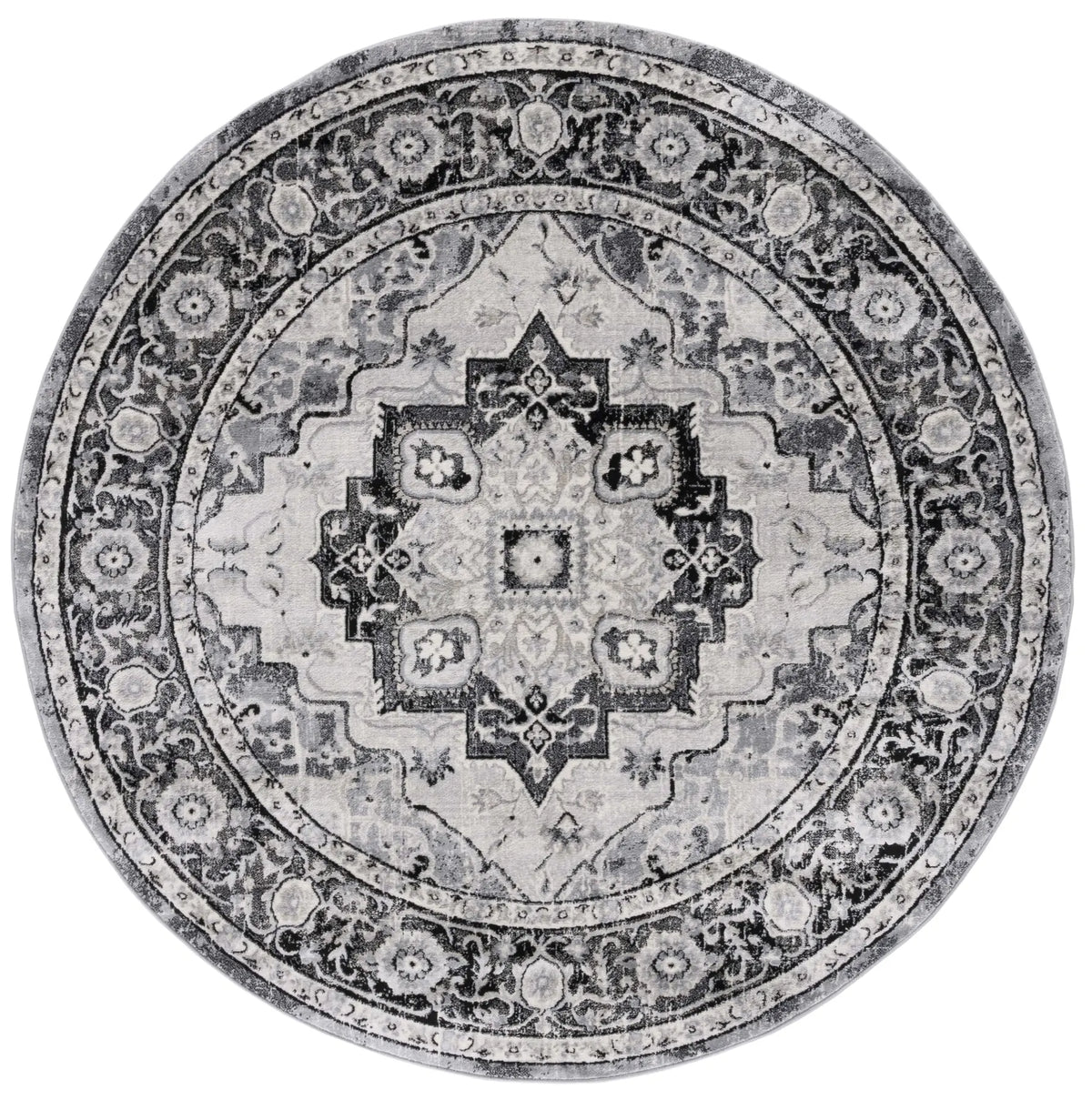 Safavieh Brentwood 6'-7" x 6'-7" Rug in Black / Ivory